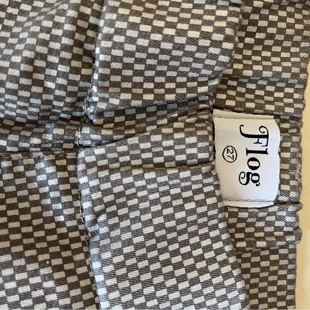 Cropped Flogs! Size 27 Checked Design With Gray A… - image 1